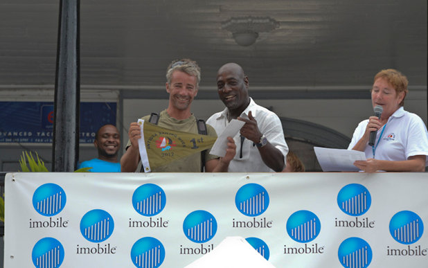 imobile ambassador, the legendary Sir Vivian Richards helps make Antigua Sailing Week a memorable occasion for competitors at today's prizegiving Credit: Ted Martin/photofantasyantigua.com
