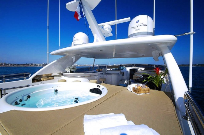 Spa Pool aboard Annabel II charter yacht - Sundeck