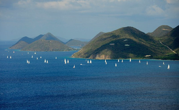 Spectacular scenery on the race course at the BVI Spring Regatta