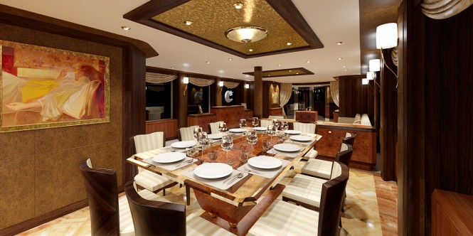 Superyacht Ocean Alexander 120 Dining