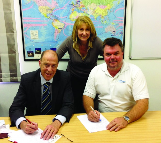 TAFE NSW Sydney Institute Director National Business Camden Jobbins Australian Superyacht Crew Principal Trainer Donna Morris and Australian Superyachts Director Capt Richar