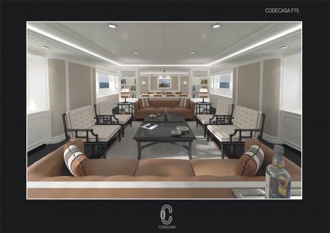 View of the saloon - 42m Codecasa Vintage superyacht F75
