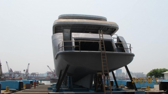 44m motor yacht Green Voyager - rear view