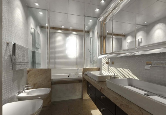 49.75m superyacht Cosmo 50 Explorer Guest Bath