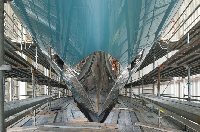 Aquamarina superyacht during her refit