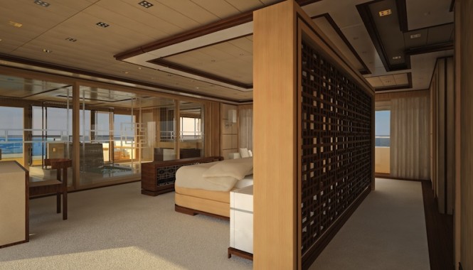 Beautiful interior of the Proteksan Turquoise motor yacht Pro 750 Golden