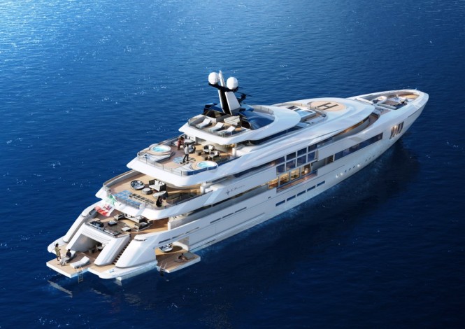 C Force 65 megayacht - stern