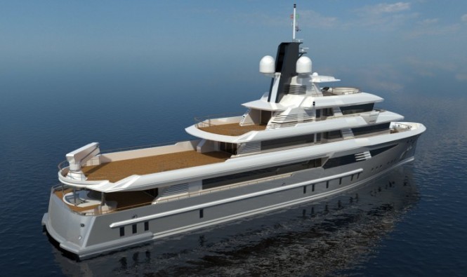 Cosmo 50 Explorer superyacht - rear view