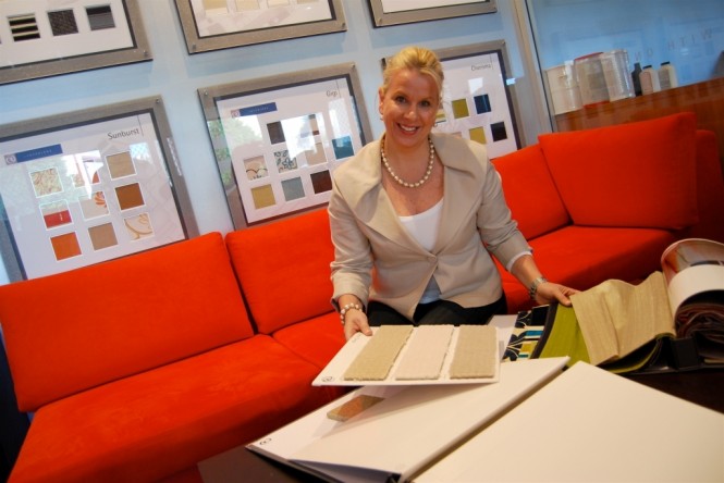 Riviera's interior consultant Vivienne Sales will give expert tips on choosing co-ordinating soft furnishings for your vessel