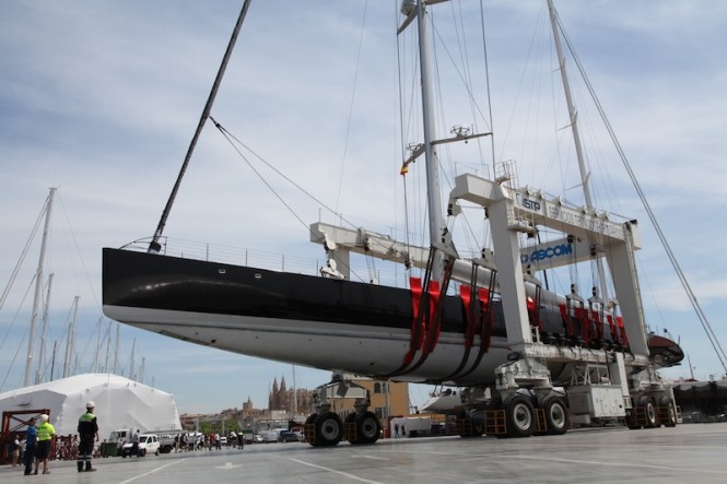Sailing yacht AGLAIA hoisted by STP in Mallorca