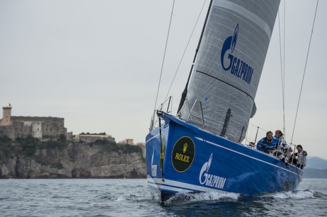 St. Petersburg Yacht Club's Bronenosec Tackling Leg One of the 400-nautical mile offshore race at the Rolex Volcano Race (c) Rolex & Kurt Arrigo