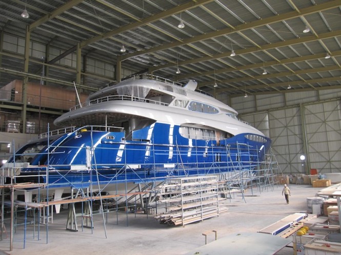 Vulcan 46 superyacht under build - Image courtesy of Vicem Yachts