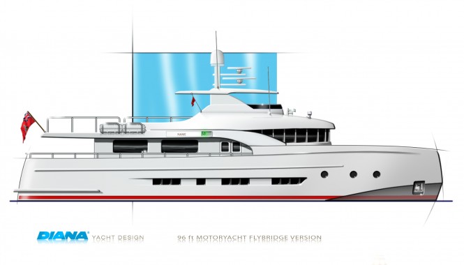 28m superyacht DIANA Blu Flybridge - White hull