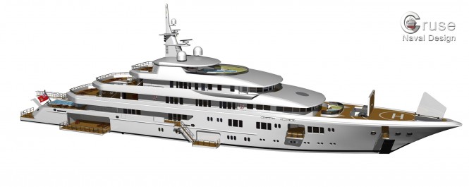 90m luxury yacht by Cruse Naval Design