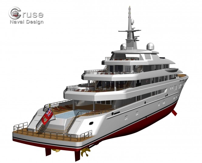 90m mega yacht by Cruse Naval Design