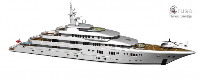 90m motor yacht by Cruse Naval Design