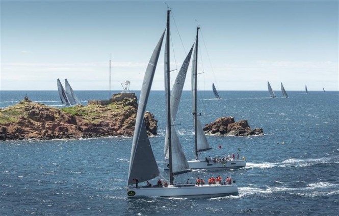 Arobas yacht among the fleet during the second inshore race Credit RolexKurt Arrigo