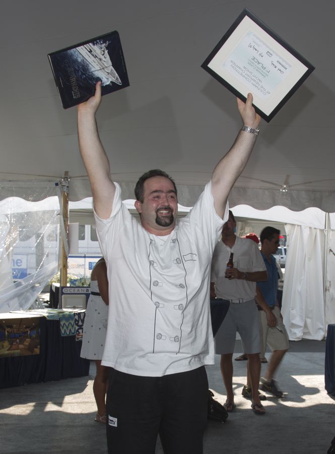 Grande Class winner from the 145-foot superyacht Lady M was Chef Eddj. Photo Credit: Billy Black