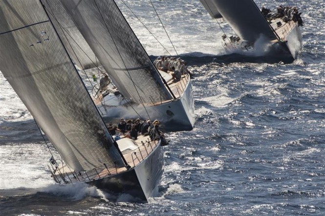 Sailing yacht Magic Carpet 2 leading the fleet Photo by Rolex/Carlo Borlenghi