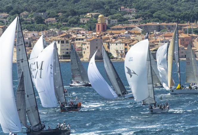 Spinnakers with Saint-Tropez in the foreground Credit: Rolex/Kurt Arrigo