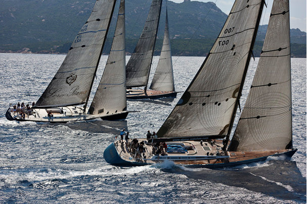 Superyachts competing on Day 1 of the Loro Piana Superyacht Regatta 2012 Credit Carlo Borlenghi