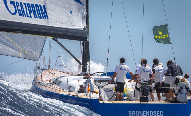 Swan 60 yacht Bronenosec at the Giraglia Rolex Cup 2012 Credit: Rolex/Kurt Arrigo