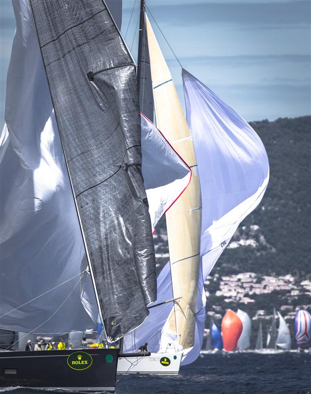 The fleet in tight competition during the first inshore race Credit: Rolex/KurtArrigo