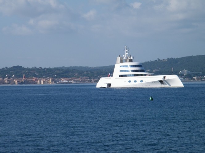 119 m mega yacht A by Blohm Voss - Photo David Z Hart