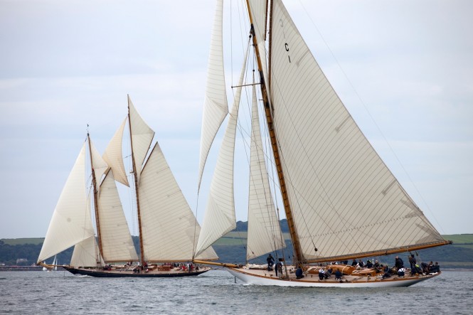 2012 Pendennis Cup Day 3 Superyacht Mariquita battles luxury yacht Mariette