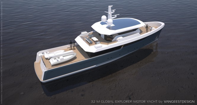 32M superyacht Global Explorer - rear view