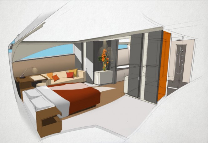 46m superyacht EXO - Owner's stateroom