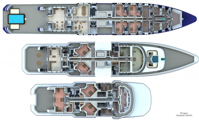 90m Senol Mega Yacht Concept - Deck Plan