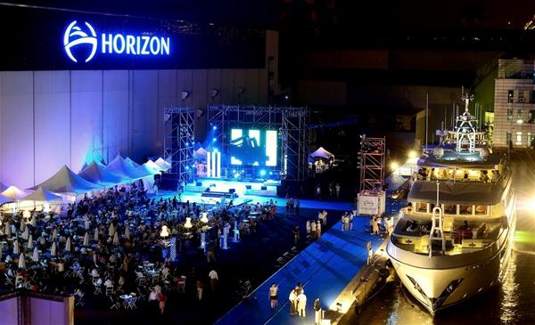 Horizon Yachts Open House event by night