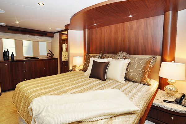 Luxurious cabin aboard 90' Ocean Alexander yacht