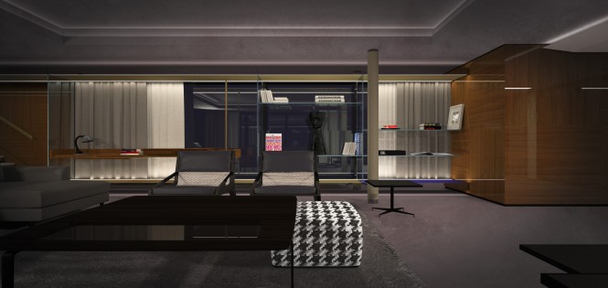 Luxurious interior aboard Impervia megayacht