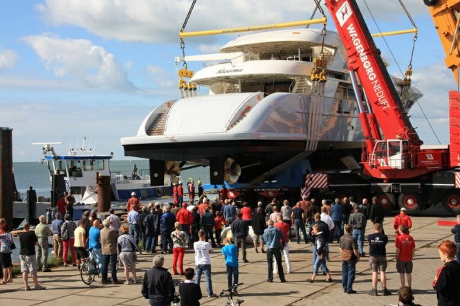 Rear view of Nassima superyacht - Photo courtesy of Olivier van Meer