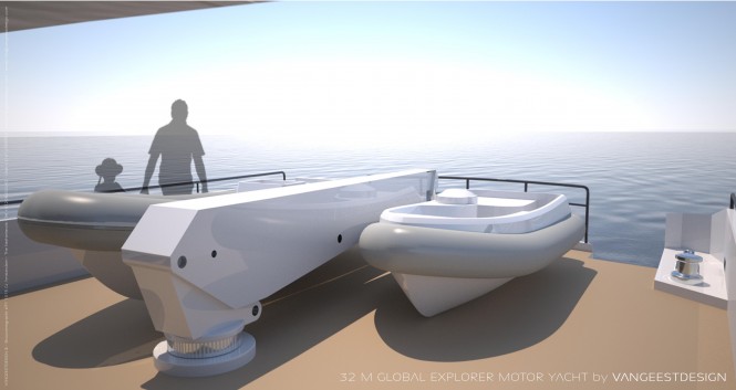 Yacht tenders aboard Global Explorer yacht