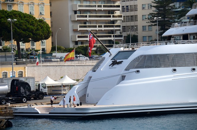 147m megayacht Topaz - rear view