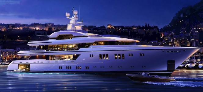 63m design concept on which the motor yacht Hull 632 by Sunrise is based