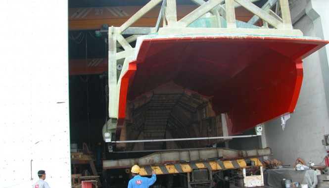 Alpha 86 superyacht under construction at Cheoy Lee