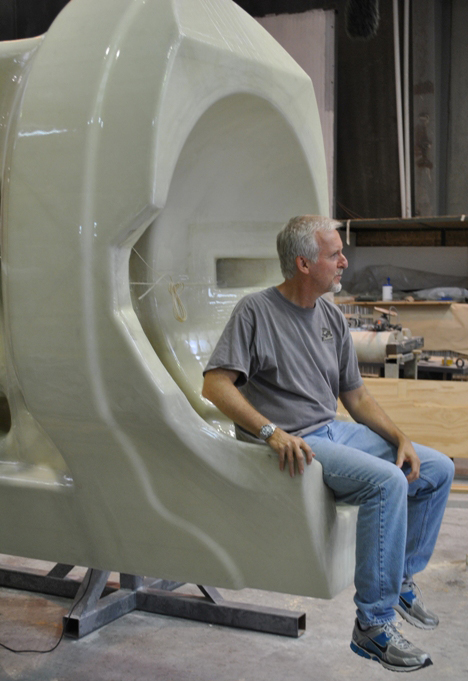 James Cameron at the McConaghy factory - Photo Credit: McConaghy