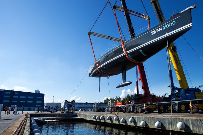 Launching of the Swan 90S sailing yacht FREYA, the 2000th Swan © Eva-Stina Kjellman 2012