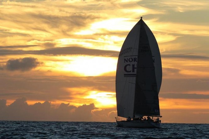 Spectacular Caribbean sunset as Northern Child yacht races in the 2012 edition of the RORC Caribbean 600 Credit: RORC/Tim Wright/Photoaction.com