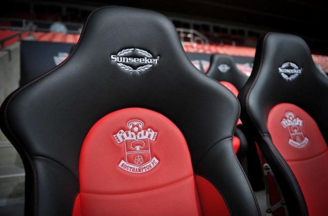 Sunseeker branding on the clubs newly-installed luxury dugout seats