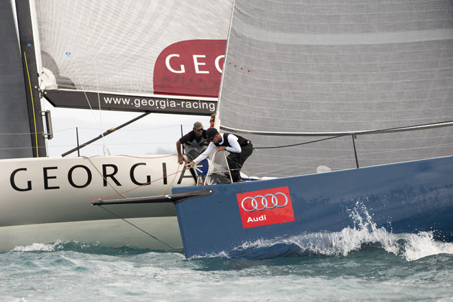 TP52 yacht Shogun V and Georgia - Photo Credit: Andrea Francolini/AudiSHOGUN V
