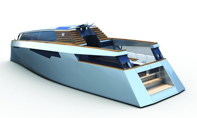 12m MTT-Shuttle yacht - aft view