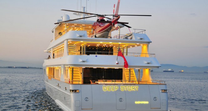 45m motor yacht Deep Story - rear view