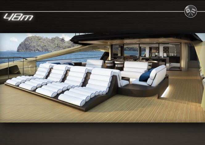 Aft Deck of the Palmer Johnson 48m SuperSport Series motor yacht