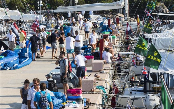 Dockside at the Yacht Club Costa Smeralda - Photo by RolexCarlo Borlenghi