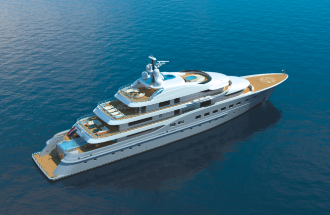 Luxury yacht Amels 272 concept desgined by Tim Heywood - Image courtesy of Amels